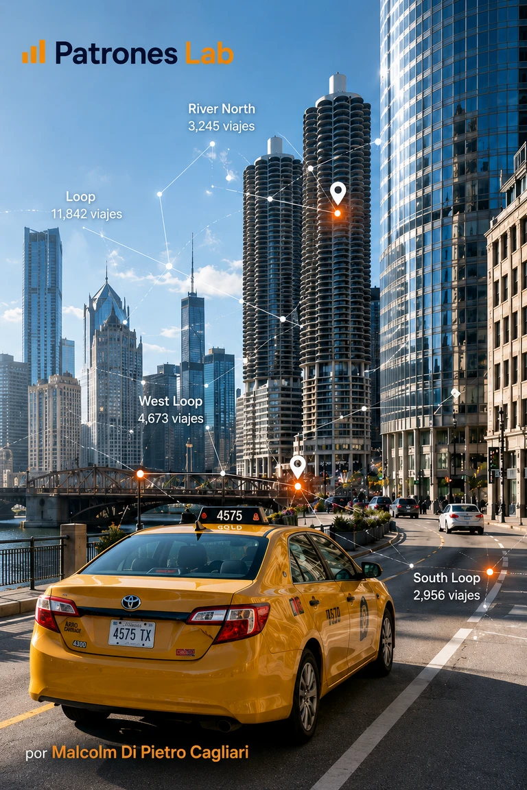 Imagen principal del análisis geoespacial de viajes en taxi en Chicago