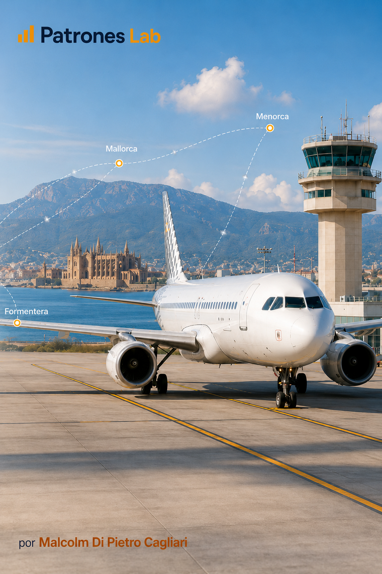 Portada del análisis de tráfico aéreo en las Islas Baleares