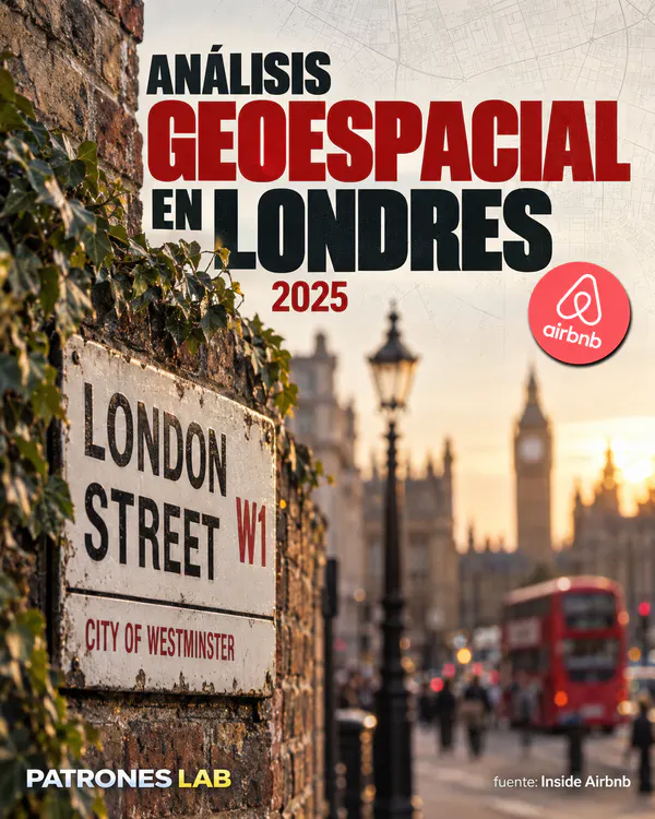 Carátula del proyecto «Análisis Geoespacial de Airbnb en Londres» — Patrones Lab